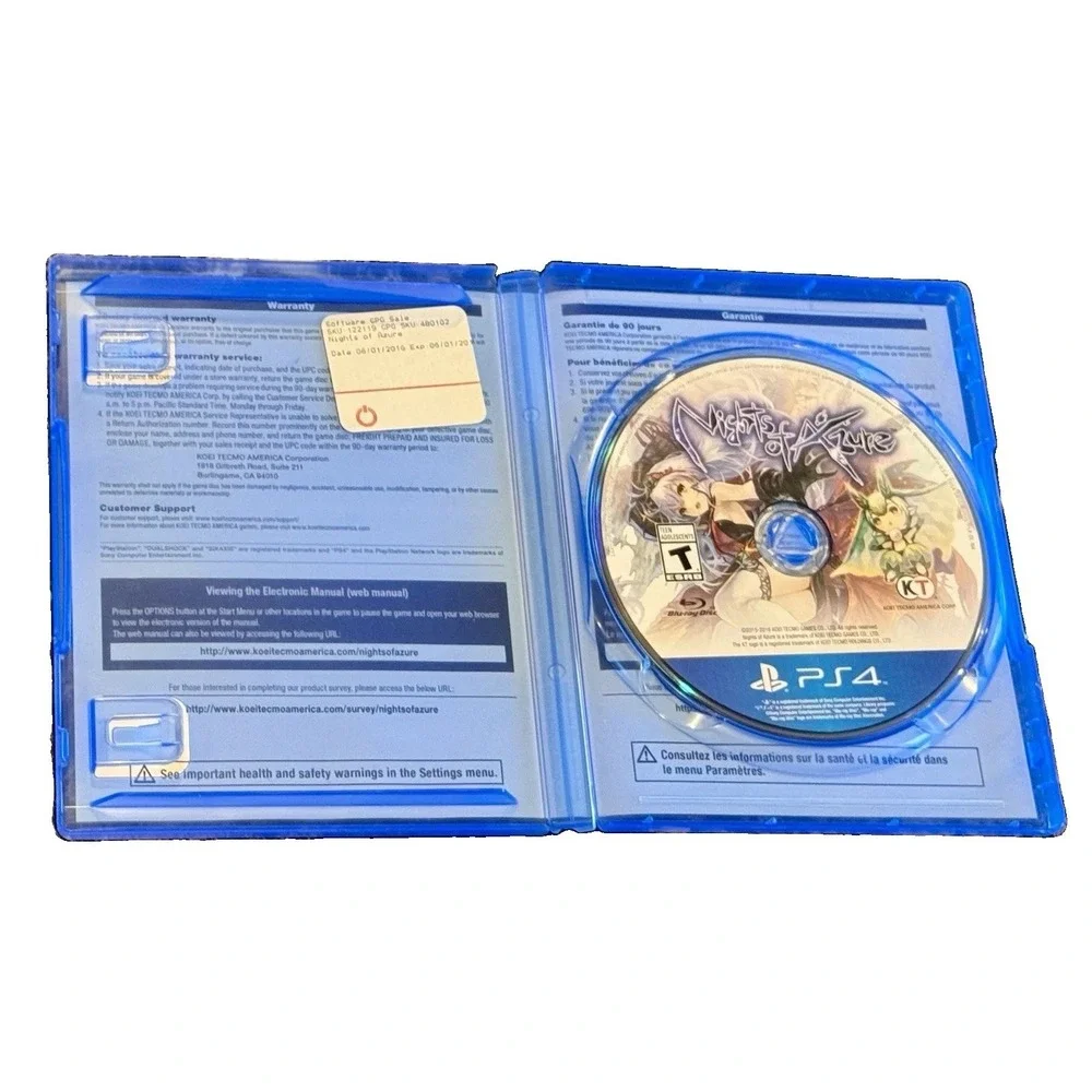 Nights of Azure PlayStation 4 Complete Game Untested Original Case